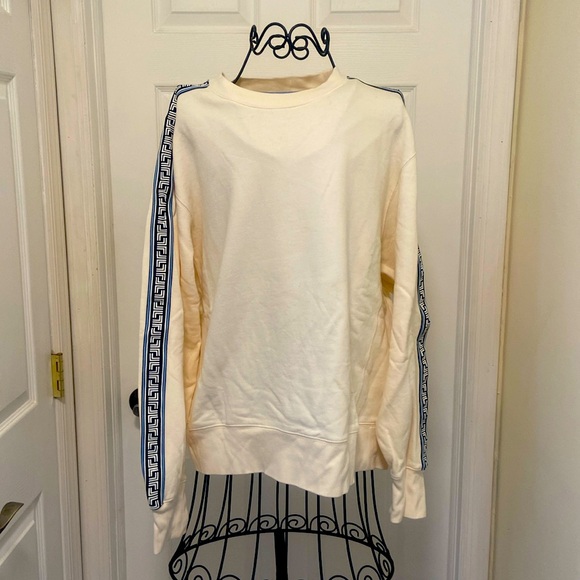 Tory Burch Tops - Offwhite Tory Burch sweatshirt with geometric design on sleeves